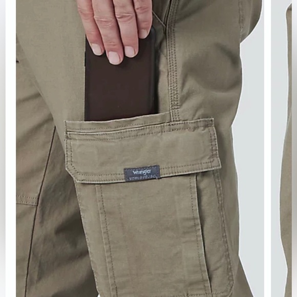 WRANGLER® Men’s 5 STAR Premium Relaxed Fit Flex Cargo Pant In Barley 42 X 30 - Picture 4 of 16